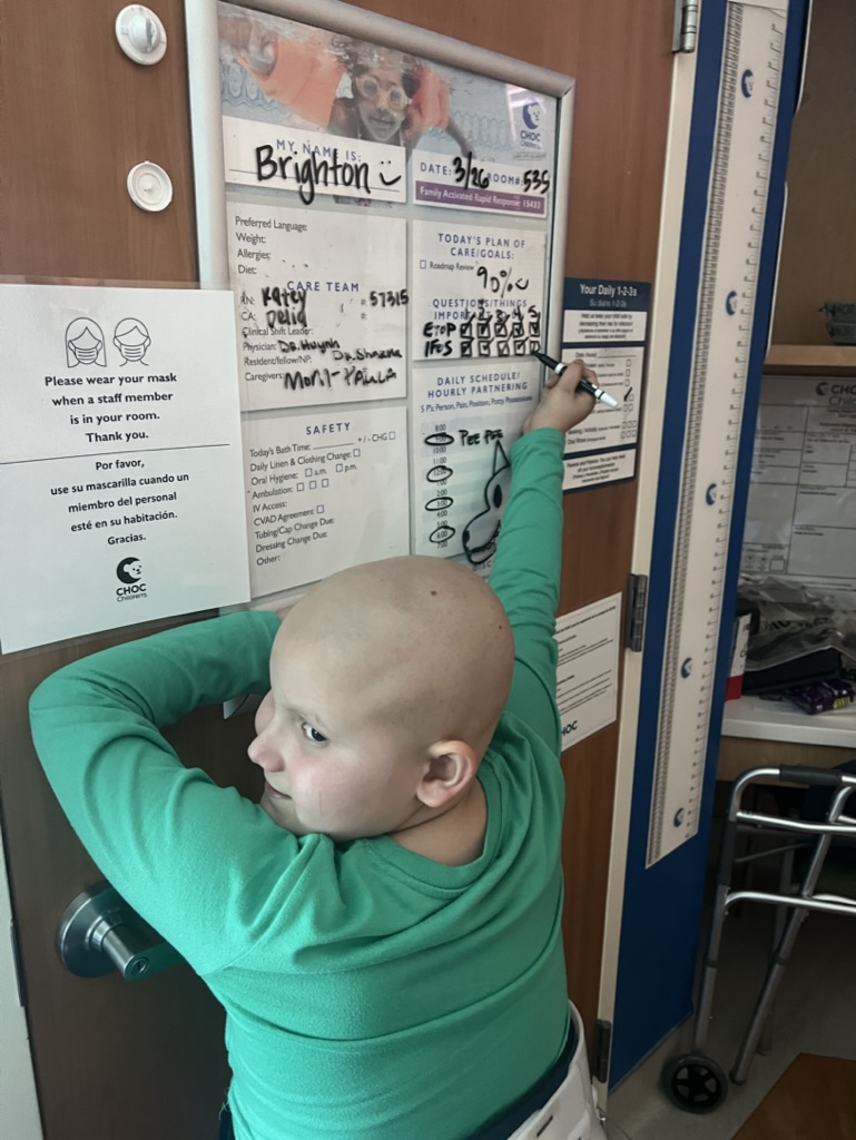 Brighton smiling during treatment