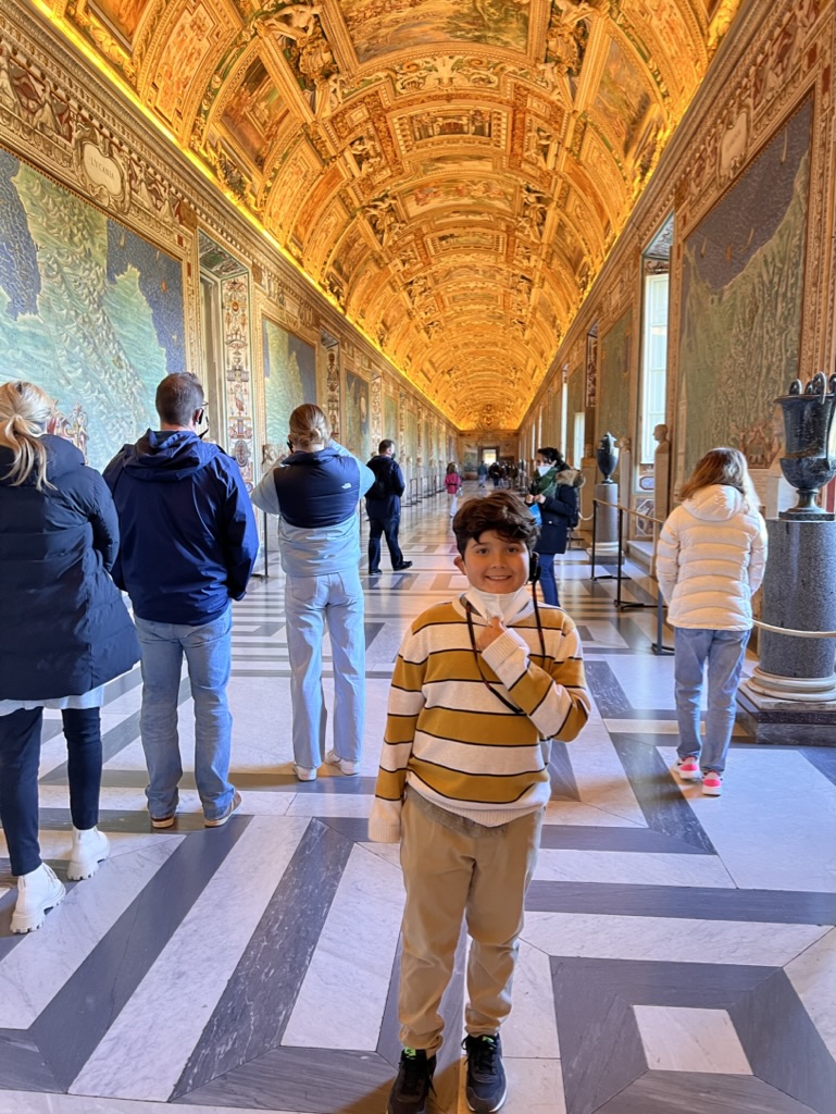 Brightonin a hallway at the Vatican